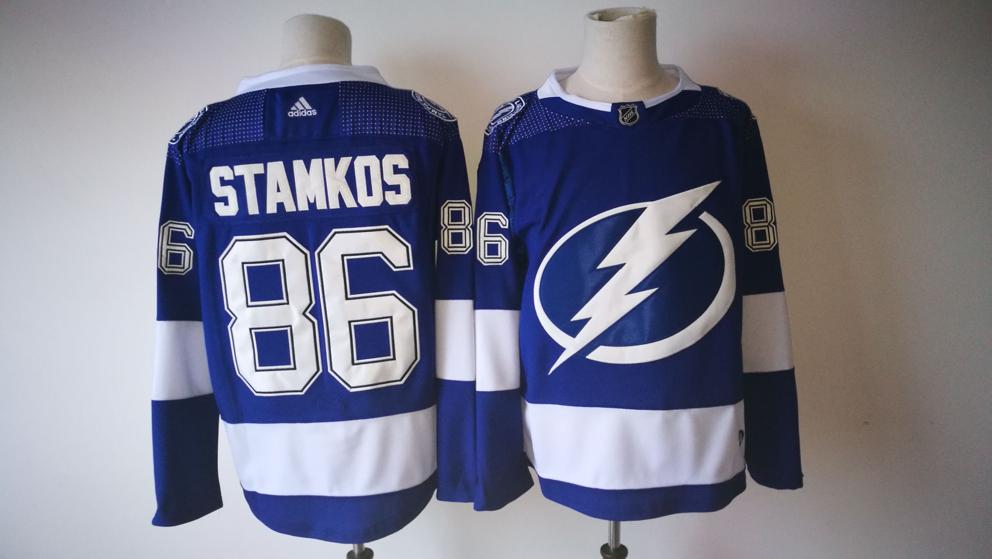 Men Tampa Bay Lightning #86 Stamkos Blue Adidas Hockey Stitched NHL Jerseys